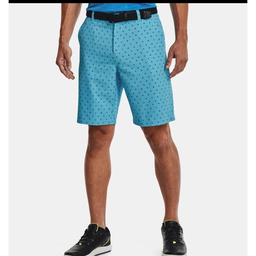 UNDER ARMOUR Men's UA Drive Printed Golf Shorts NWT Fresco Blue/Cruise SIZE: 42